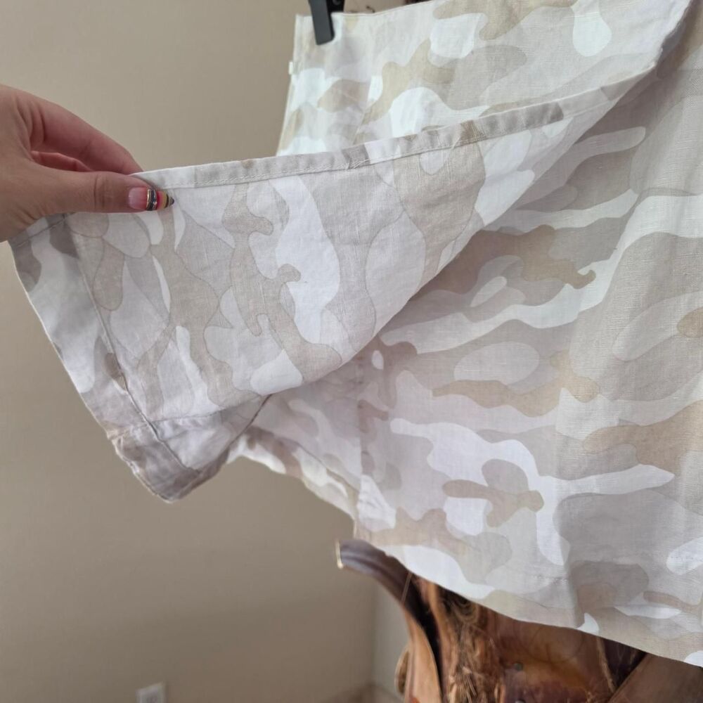 Zara Cream Camo Linen Blend Co-ord Set - Picture 8 of 8